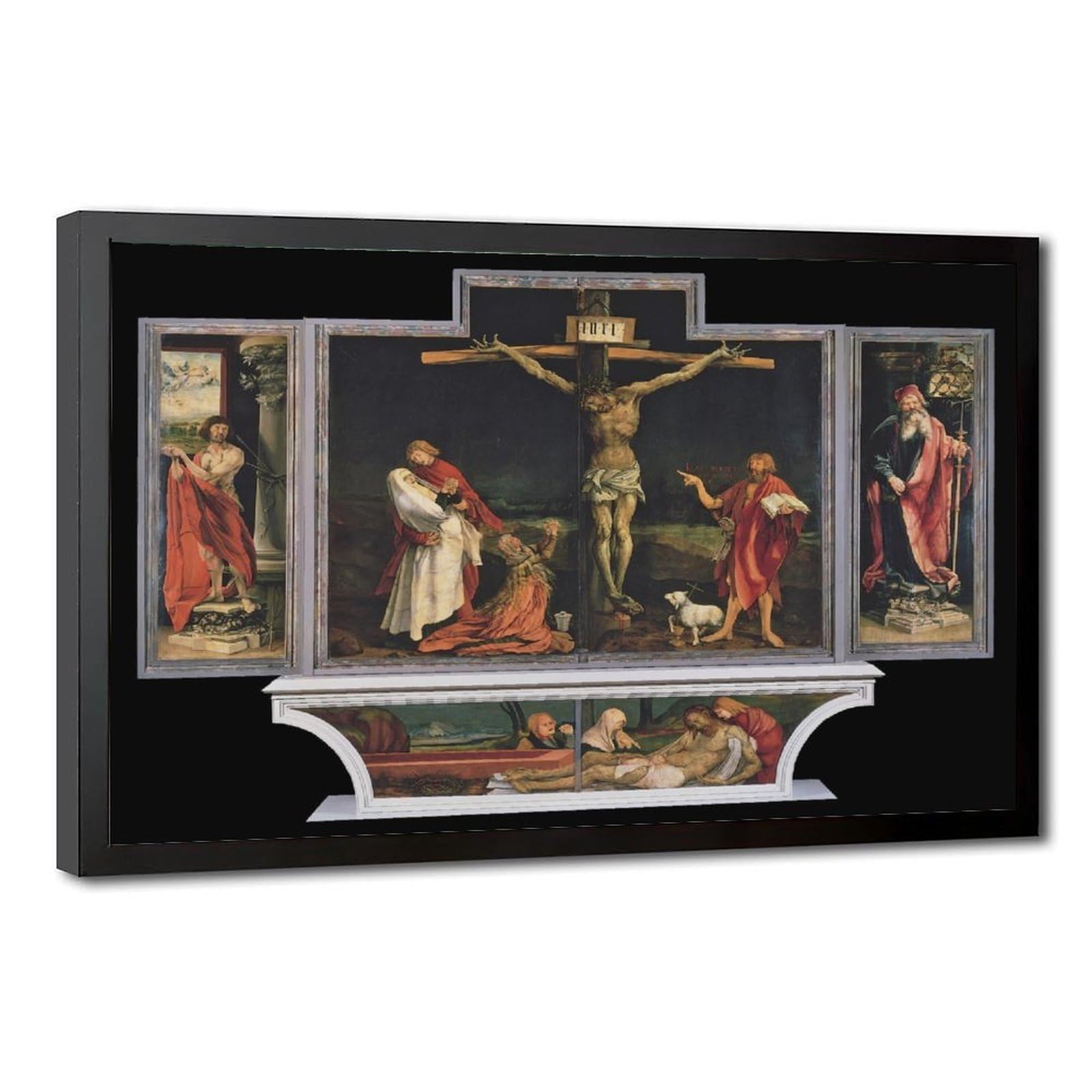 WCYB Matthias Grünewald - The Isenheim Altarpiece Posters Prints Canvas Deco Paintings Wall Art Hangable Frame 16" L X 24" W