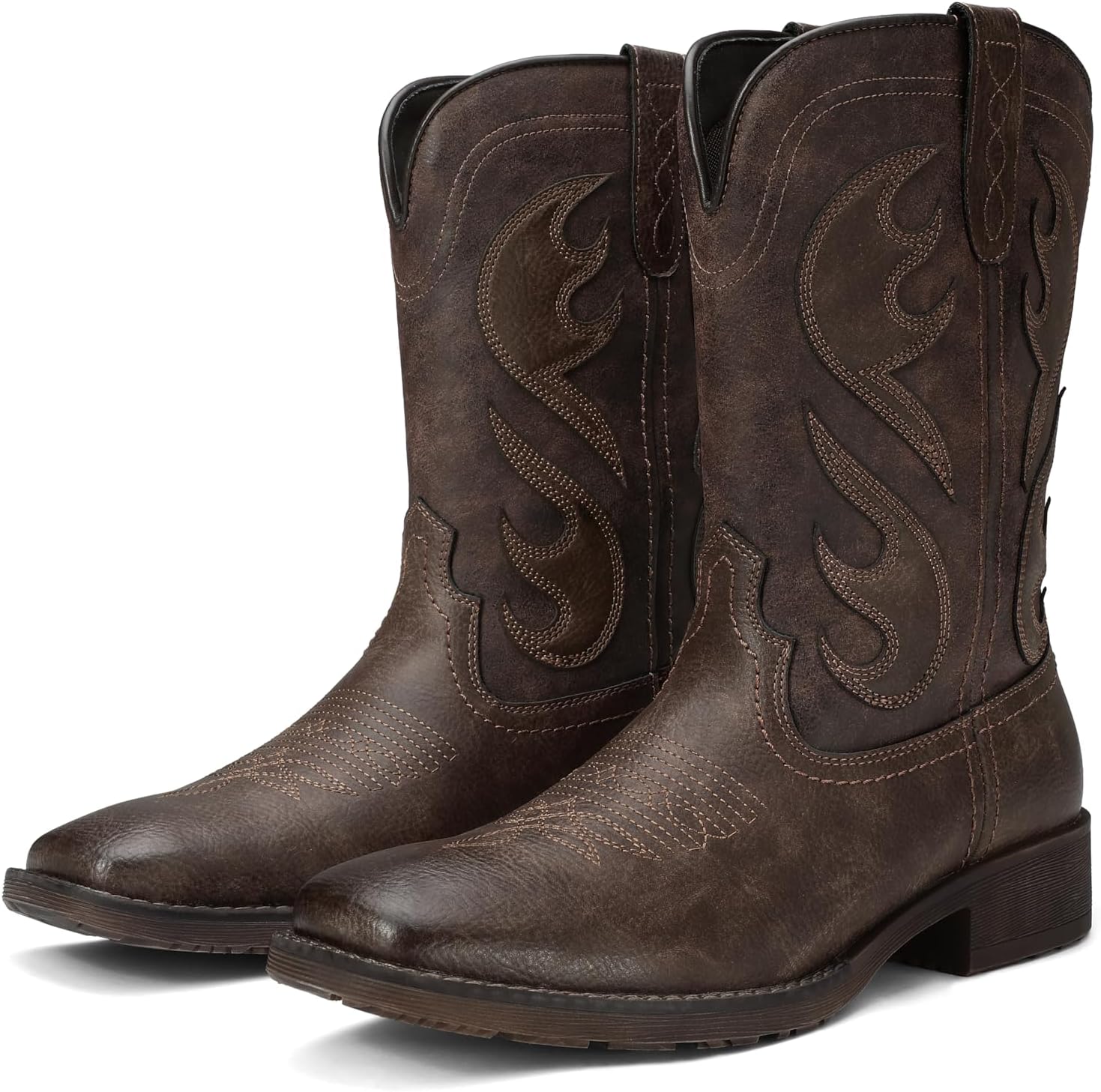 Mens Square Toe Cowboy Boots Botas Vaqueras Para Hombre Western Boots