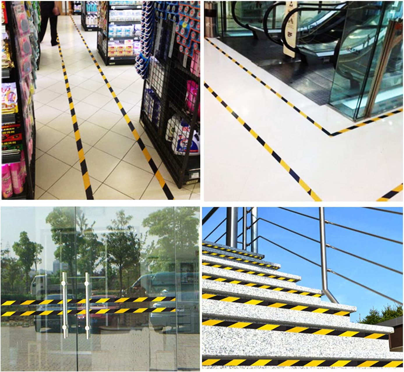 BLIGO Hazard Warning Safety Stripe Tape, 2 Inch x 36 Yards, Black and Yellow, High-Visibility, Marking Floors, Walls, Steps, Caution Dangerous Zones, 2 Rolls