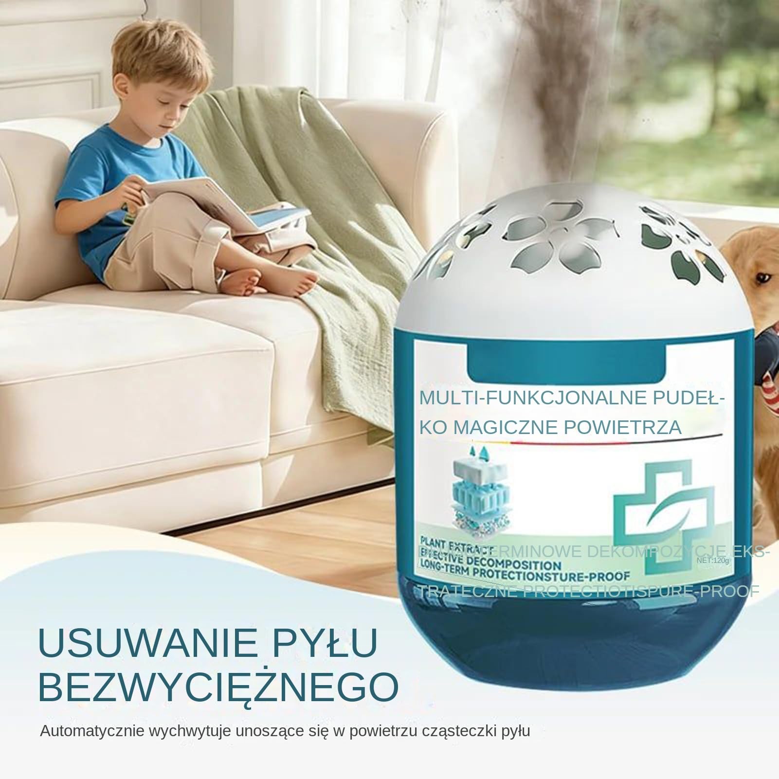 Pudełko do Oczyszczania Powietrza,120g Automatyczny Oczyszczacz bez Zasilania,Pojemnik Oczyszczacza Powietrza Do Zbierania Kurzu | Do Usuwania Zapachów Zwierząt Biura Samochodu Salonu Sypialni