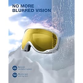 ZIONOR Lagopus Ski Snowboard Goggles UV Protection Anti fog Snow Goggles for Men Women Adult Youth