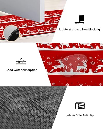 Miniatura 3 de Tapete de baño con ciervos navideños para bañera, antideslizante, de secado rápido y absorbente, tierra de diatomeas, fregadero, dormitorio, cocina,