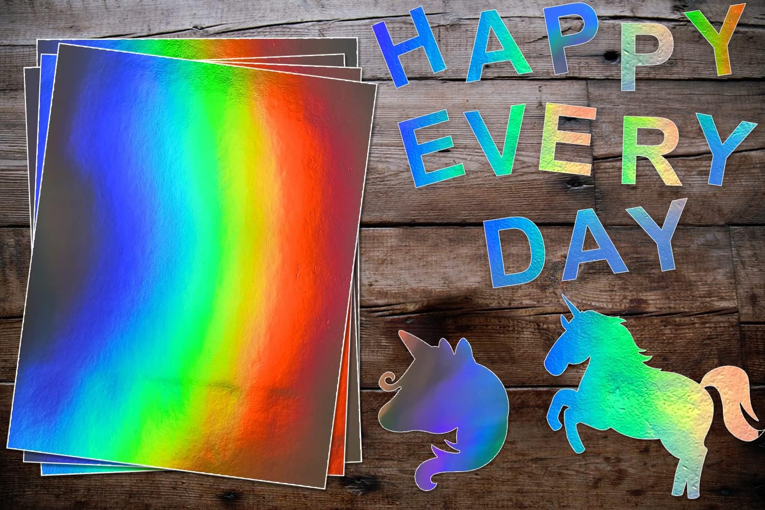Silver Laser Plain Rainbow Holographic Cardstock Paper, Metallic Reflective Laser Mirror-silver Cardstock 100 Sheets 8.5 x 11 inches 100lb Cover, for Scrapbook Arts and Craft DIY Projects