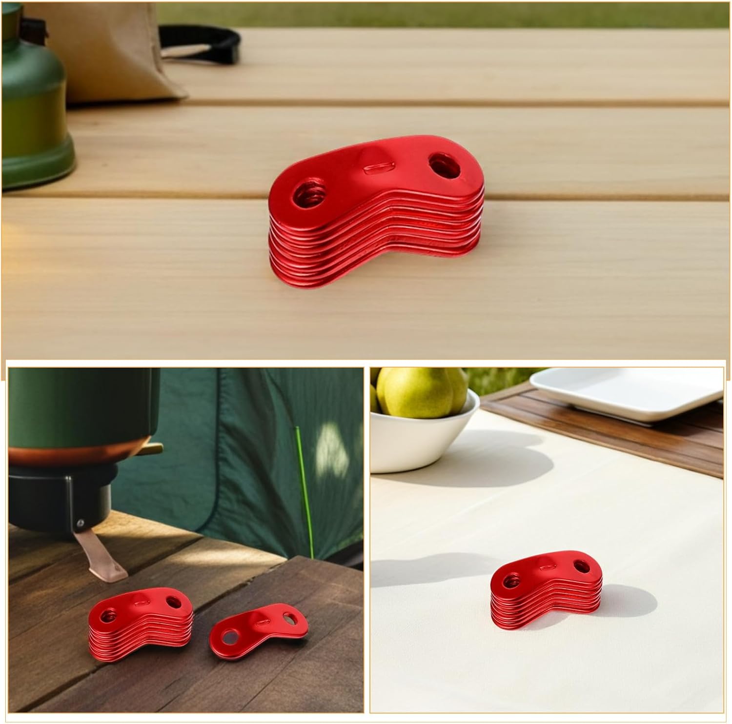 Toddmomy 50PCS Tent Rope Tensioner: Aluminum Guyline Cord Adjuster Guy Lines Tent Cord Tensioner Camping Accessories