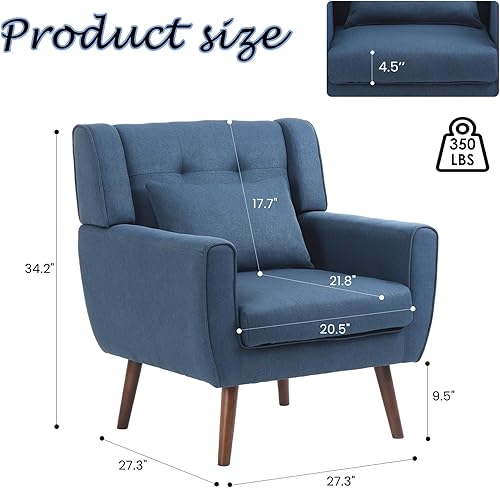 Miniatura 2 de Farini Silla decorativa moderna de mediados de siglo, color azul