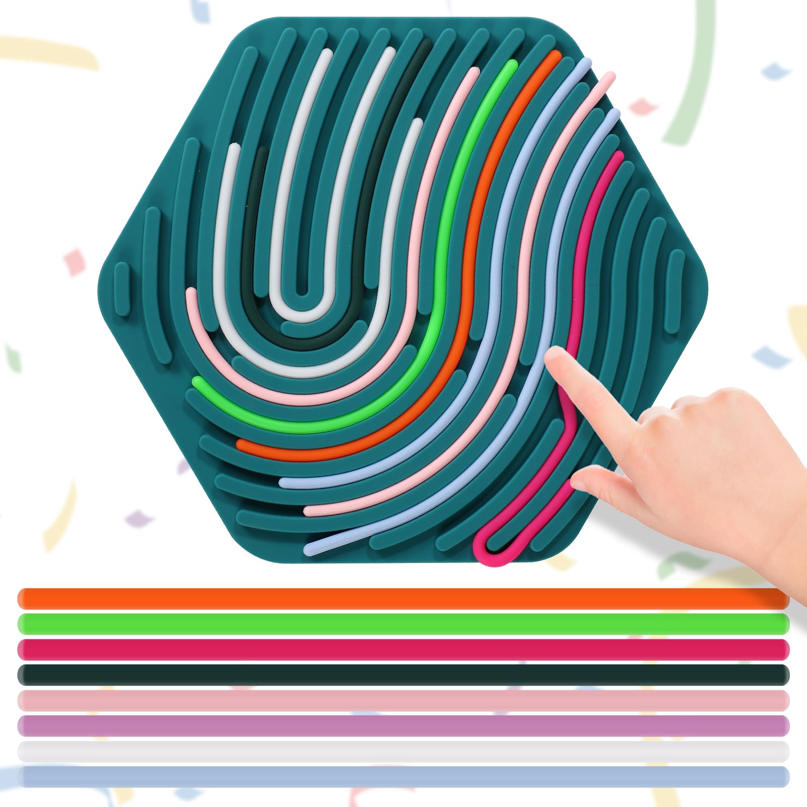 Pushpeel Sensory Board Sensory Activity Board, Double-Sided Silicone Sensory Silicone Fidget Board 11 thumbnail image