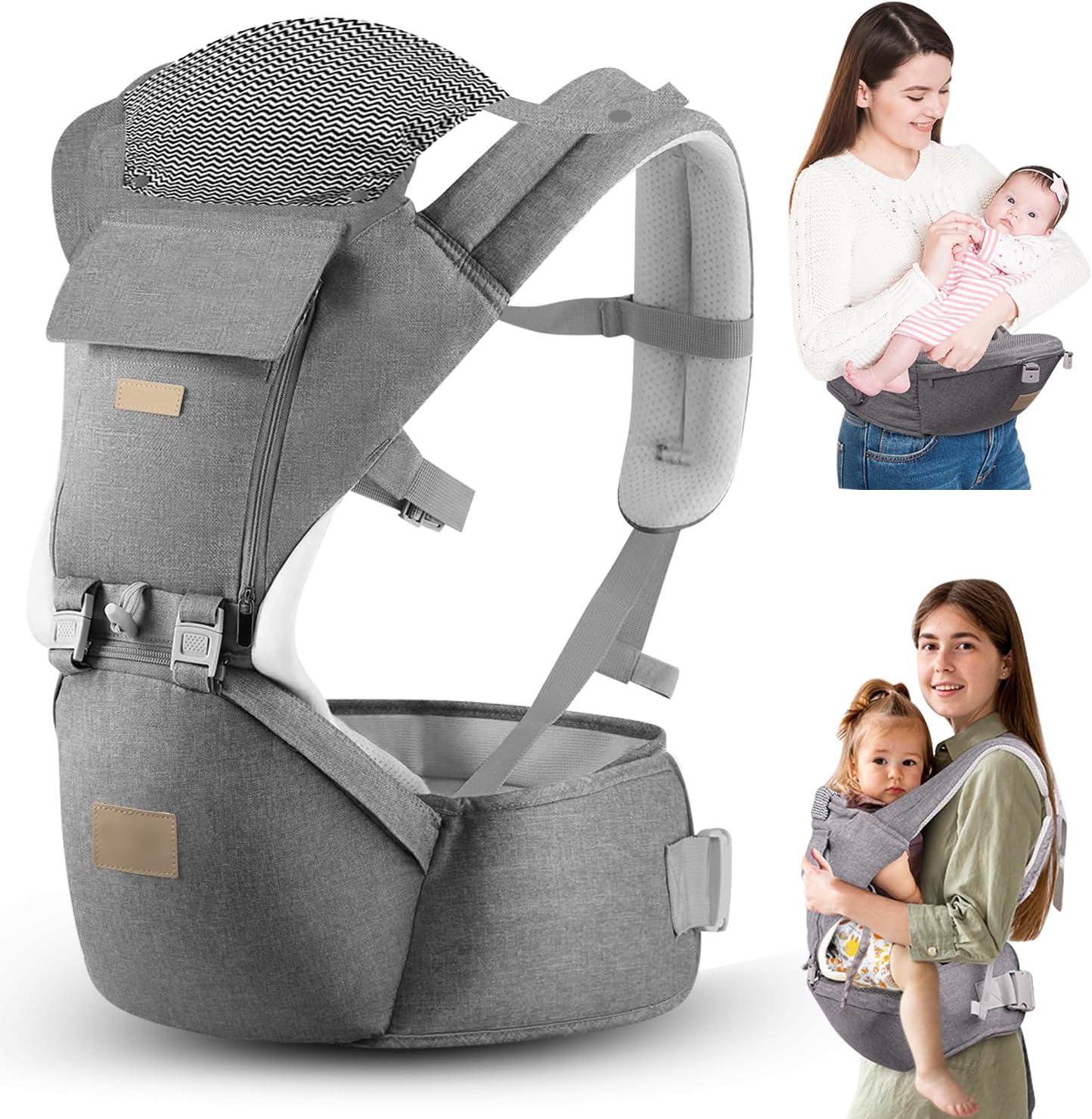VYPERX 6in1 Ways Baby Carrier with Hip Seat and Lumbar