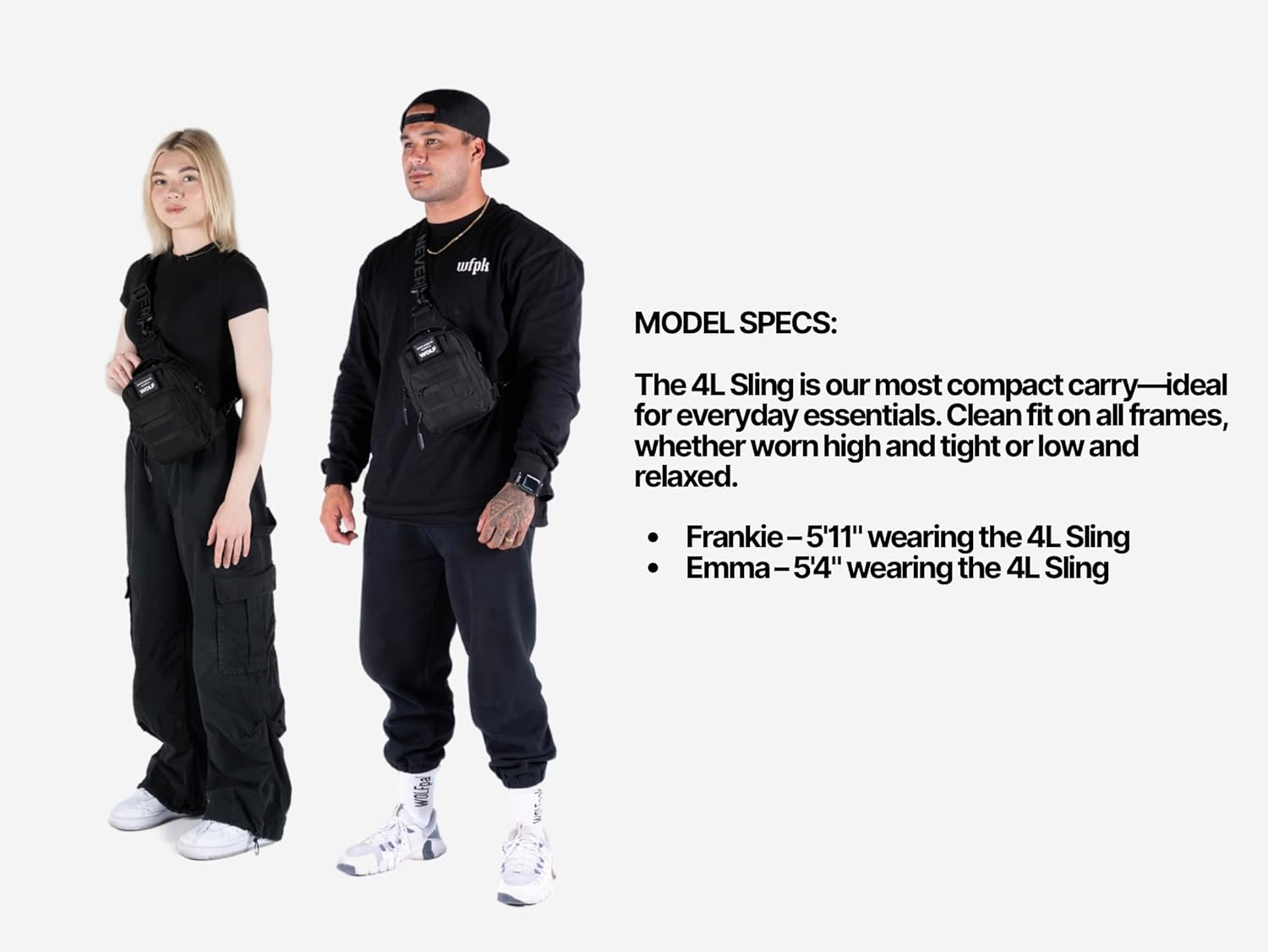 WOLFpak 4L Mini Tactical Sling Bag (Alpha Black) Compact Crossbody Backpack for Gym, Travel & EDC | Tactical Shoulder Bag with Multiple Pockets – Lightweight, Durable Sling Pack for Men & Women - Image 3