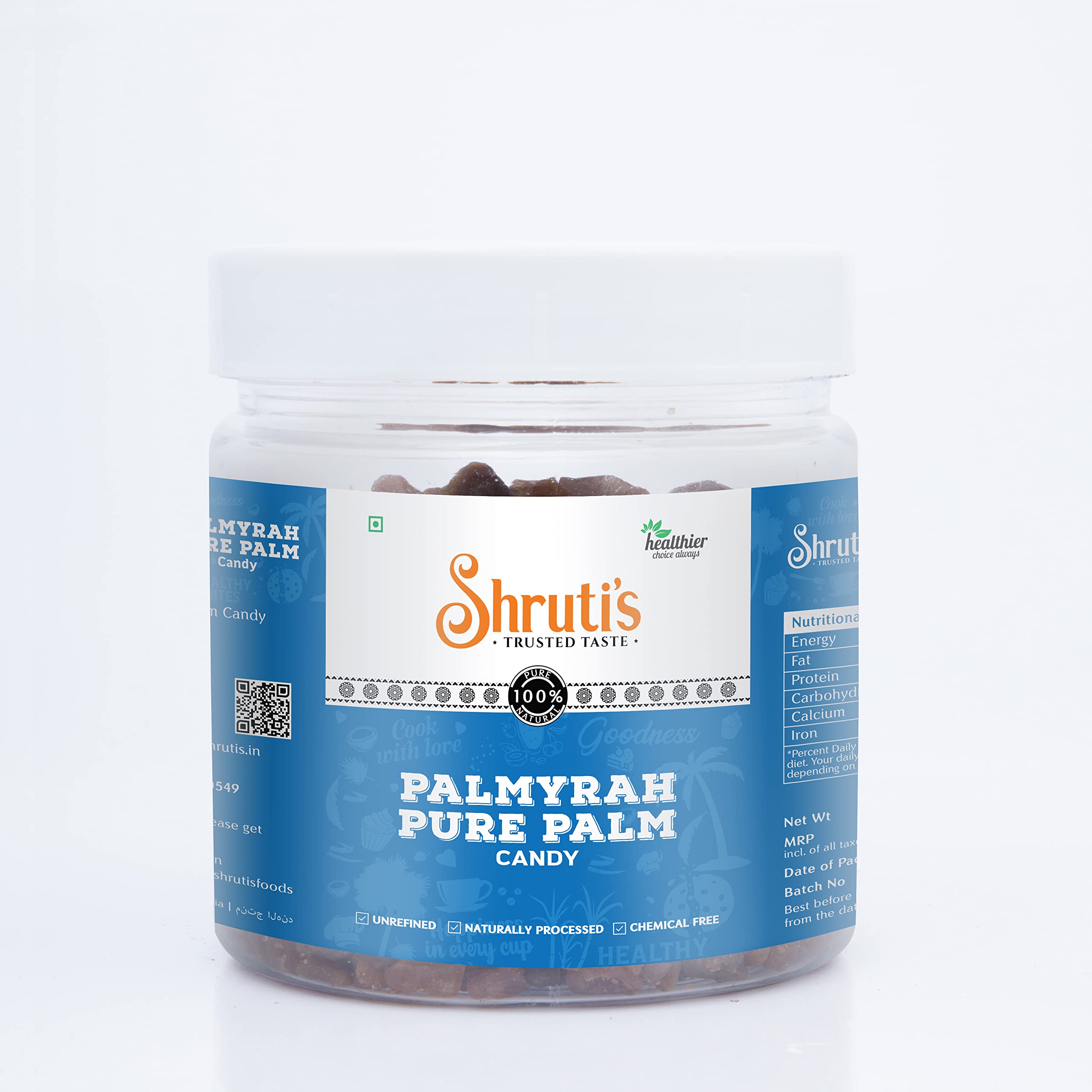 SHRUTI'S Palmyra Pure Palm Candy/Palm Sugar Crystals 250Grams Jar Pack of 1