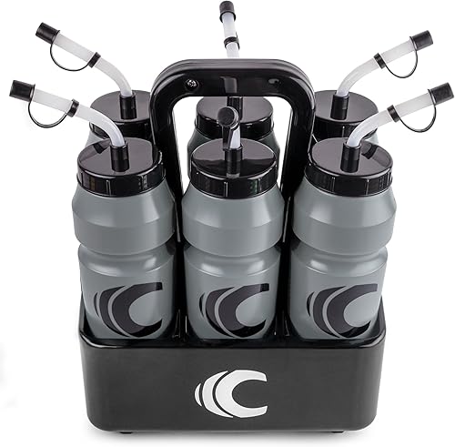 Miniatura 19 de Cannon Sports Botella de agua deportiva de 1 litro, sin BPA, capacidad de 34 onzas, boca grande, 2 tapas (popote y apretar) con portador, ideal para