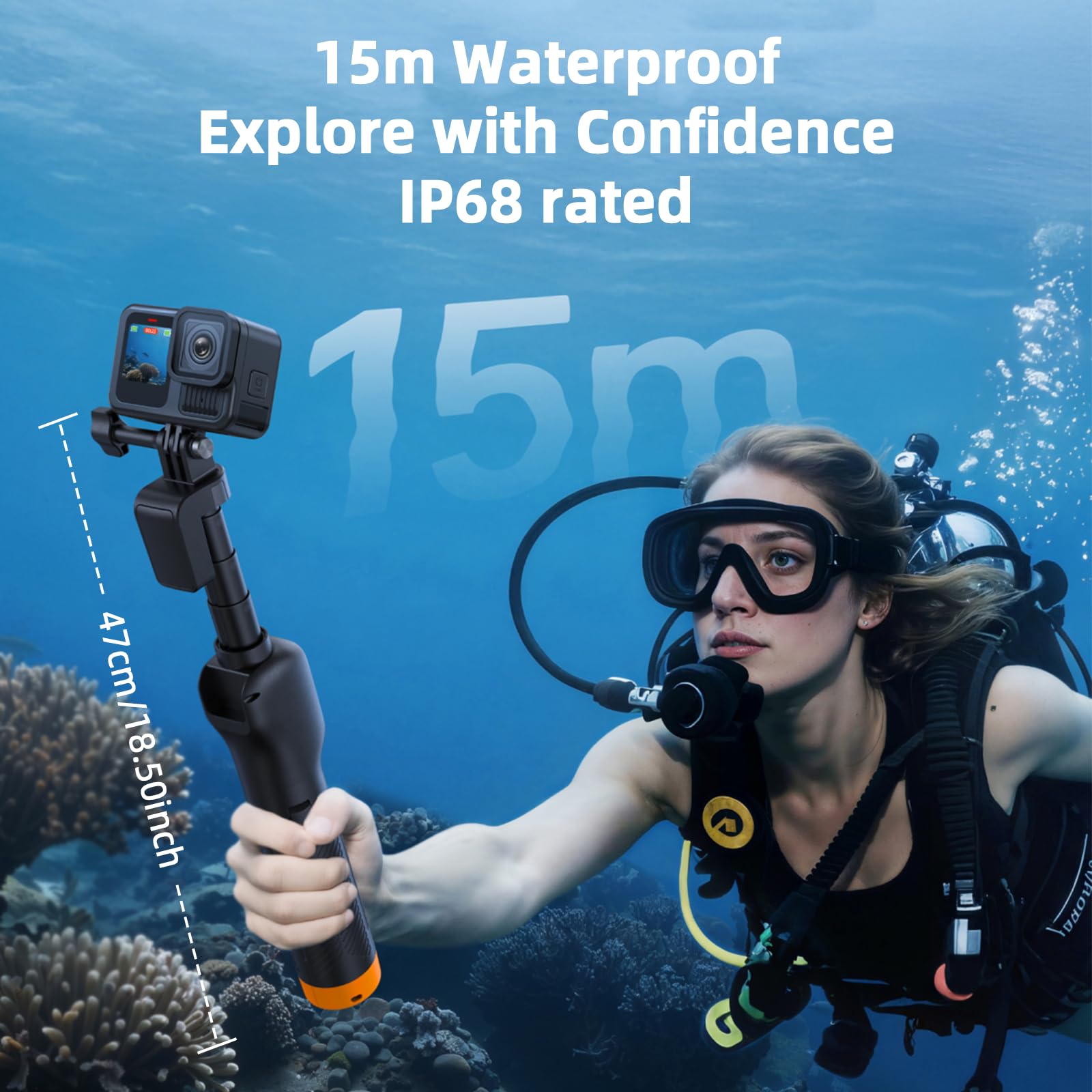 Poignée Flottante pour Selfie - Trépied étanche Extensible avec télécommande Bluetooth - pour caméra d'action DJI Osmo Action 6 5 Pro 4 - avec amplificateur de Signal