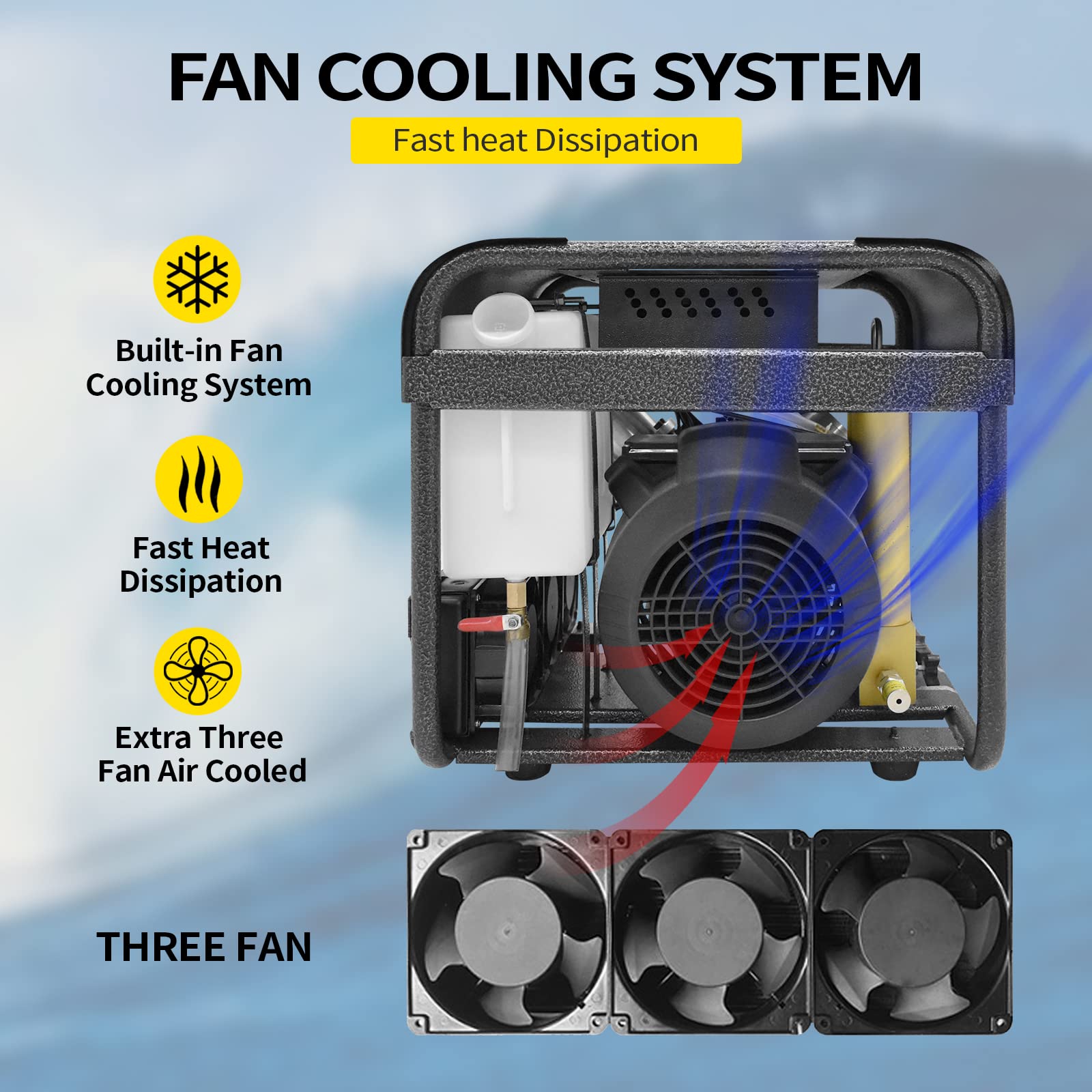 Amazon.co.jp: TUXING 4500Psi PCPエアコンプレッサー、水とファン冷却 