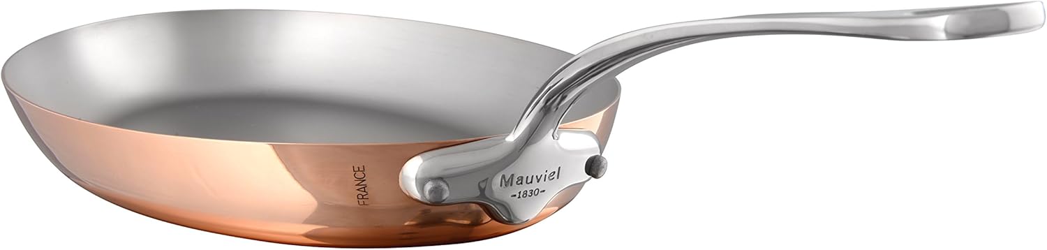 Mauviel M'Heritage 150 S Copper Oval Frying Pan With Cast Stainless Steel Handle, 13 x 9-in