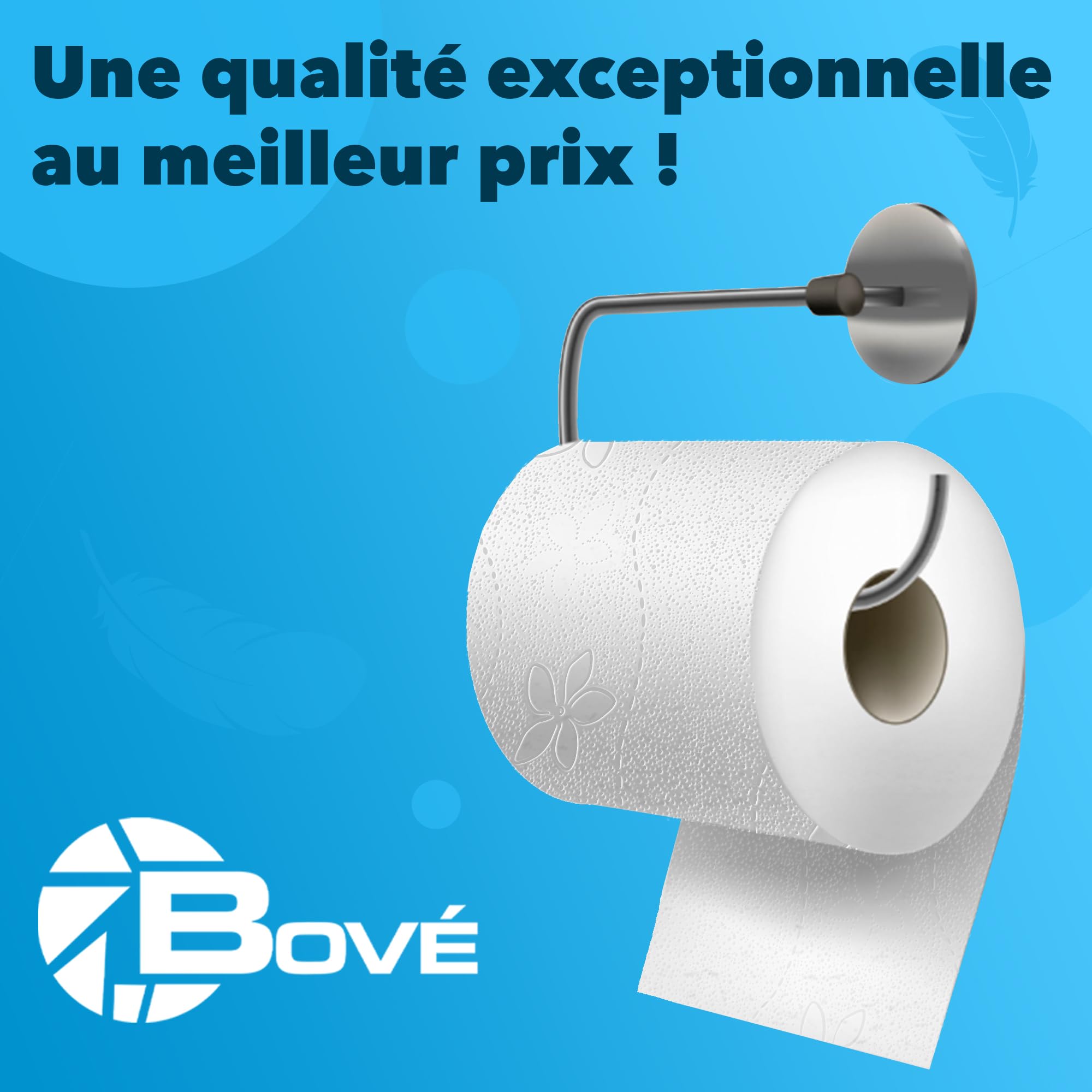 BOVE Lot de 56 rouleaux de papier toilette 3 couches - 250 feuilles par rouleau - Extra doux, solide et absorbant - Certifié FSC et écologique de l'UE - Excellent rapport qualité-prix