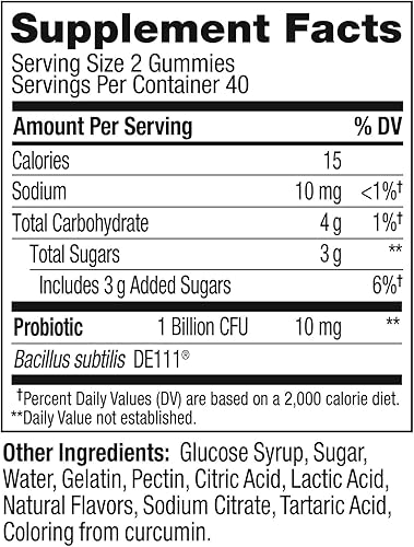 Miniatura 7 de OLLY Gomitas probióticas, 1 mil millones de UFC, apoyo inmunológico y digestivo, suplemento probiótico masticable, mango, 80 unidades