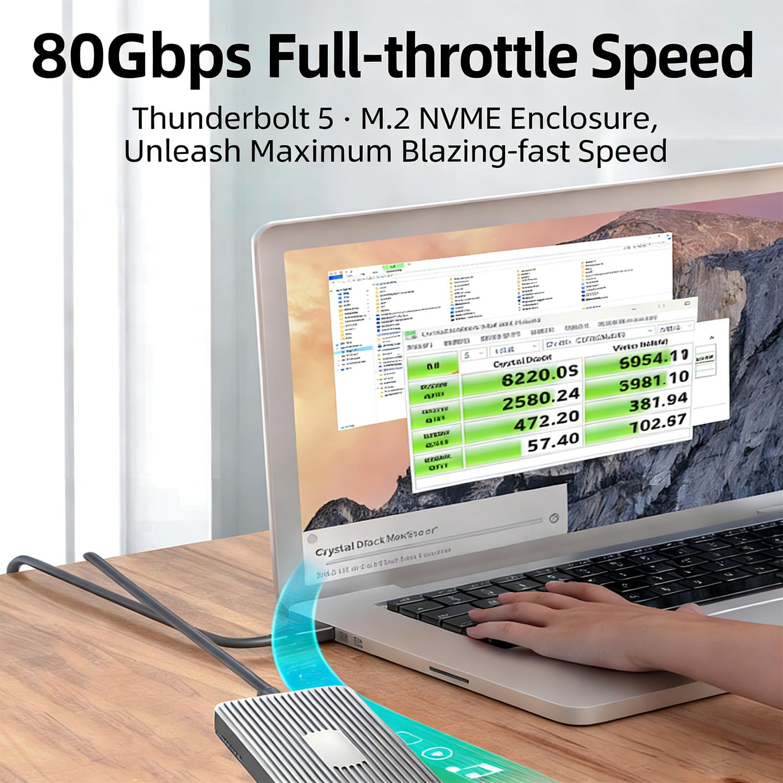 Scatola di alluminio Drive Enclosure con tecnologia THD 5 e trasferimento 80Gbps Ampia Compatibilità Drive Case Sottile Custodia rigida