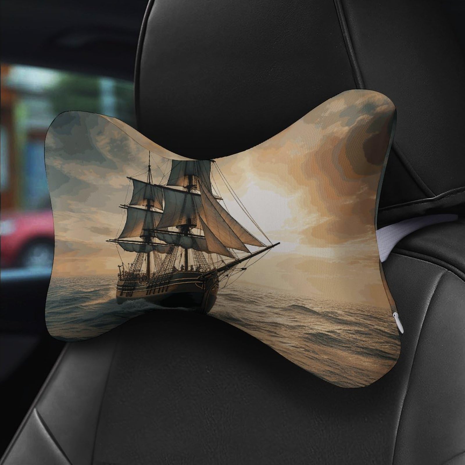 Almohada de navegación sola, núcleo de almohada de espuma viscoelástica, cojín, proporciona apoyo para el cuello, almohadas de coche para asientos de coche de viaje y oficinas en casa.