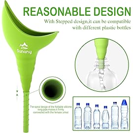 Sunany Female Urination Device, Reusable Female Urinal Silicone Women Pee Funnel Allows Women to Pee Standing Up, Portable Womens Urinal is The Perfect Companion for Camping,Outdoor,TravelGreen