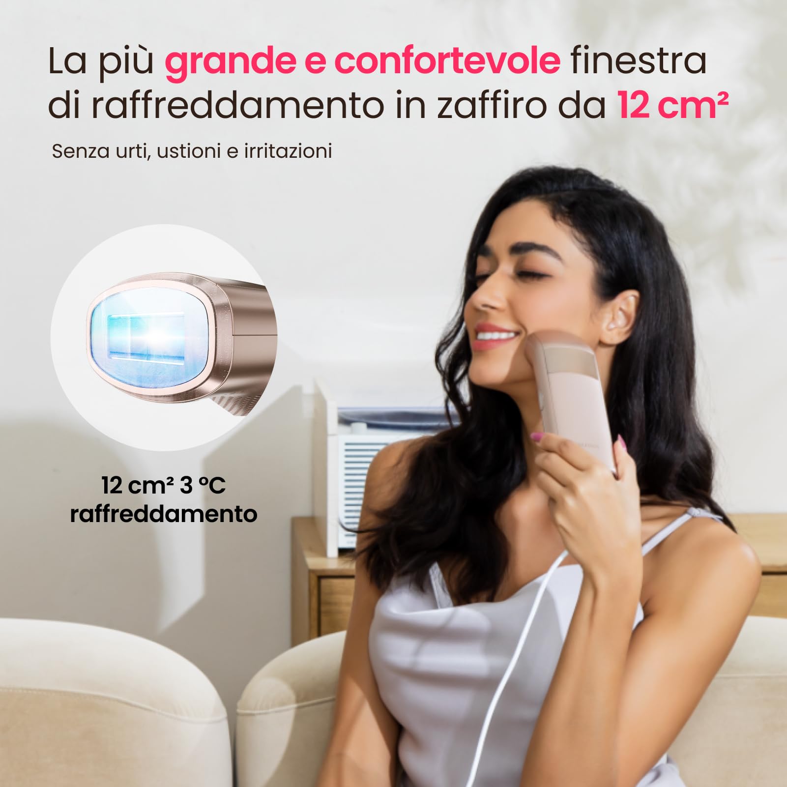 25J Epilatore laser IPL con Triplo Impulso, zaffiro ghiaccio indolore a 3 °C, Epilazione laser definitiva, 999900 impulsi di Luce Pulsata, per Uomo Donna, Ascelle Bikini Corpo,Idea Regalo(oro)