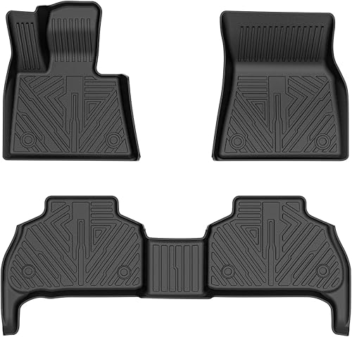 Alfombrillas compatibles con BMW X5 2019-2024, forros para todo tipo de clima para accesorios X5, juego duradero de primera y 2da fila, color negro