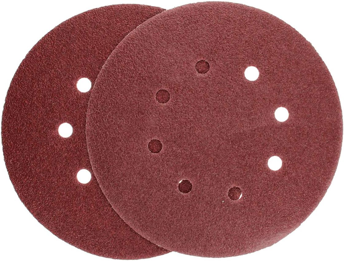 Auniwaig 10PCS 40 Grits Hook and Loop Sanding Disc, 7-Inch 8-Hole, Aluminum Oxide Round Flocking Sandpaper for Random Orbit Sander Polishing Accessories