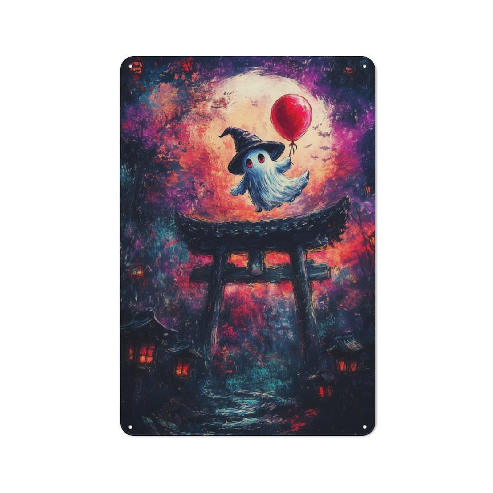 Junmoney Ghostly Flight In Japan Metal Sign 30X20cm With For Home Bar Wall, Vintage Decor, Wall Decoration For Home Bars And Entertaining Spaces