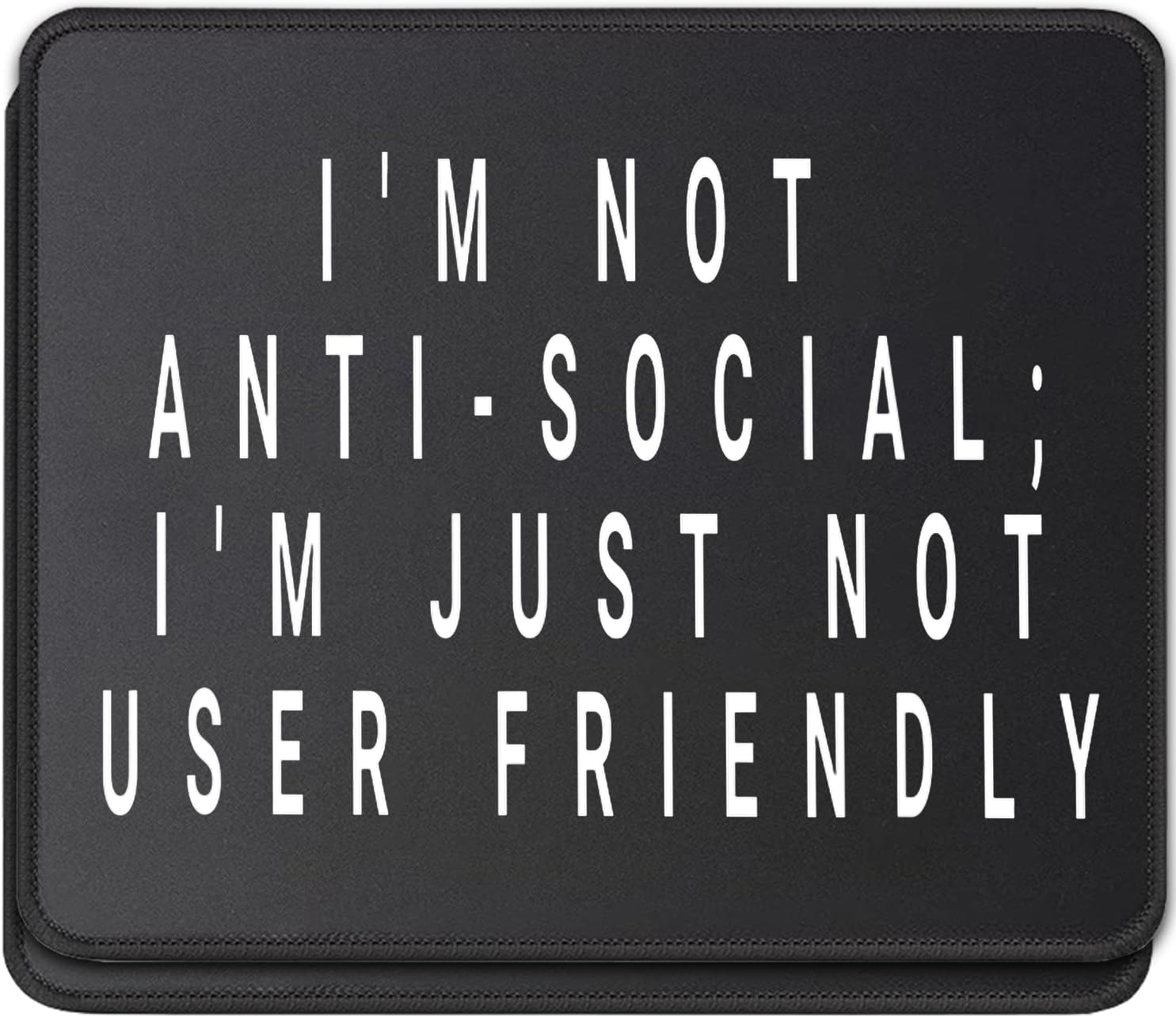 Programmer Mouse Pad Not Anti-Social Just Not User Friendly, IT Gift for Computer Genius, Office Desk Accessory, 2 Pack