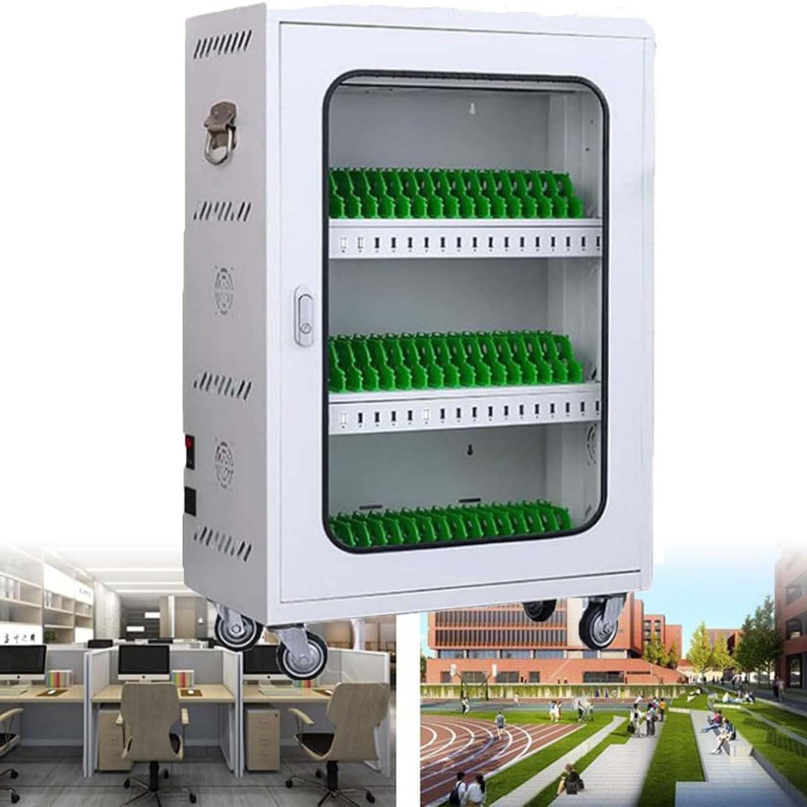 GTHTUHFD Cell Phone Locker Storage Cabinet With Combination Lock Secure Cellphone Charging Station For Classroom/Schools Metal Plate Steel Locker With 60 Slots.,40 Ports,One,60 Ports-One Size