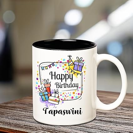 Buy Huppme Happy Birthday Tapaswini Inner Black Coffee Name Mug Online At Low Prices In India Amazon In