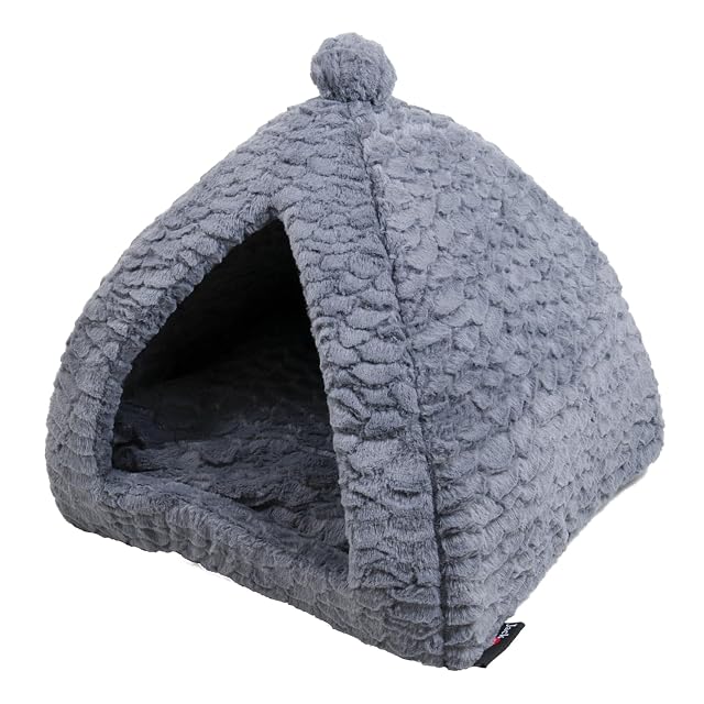 JACK AND VANILLA, Cesta para Perro, Igloo, Modelo Escala, Color Gris, Tamaño 37 x 37 x 37 cm