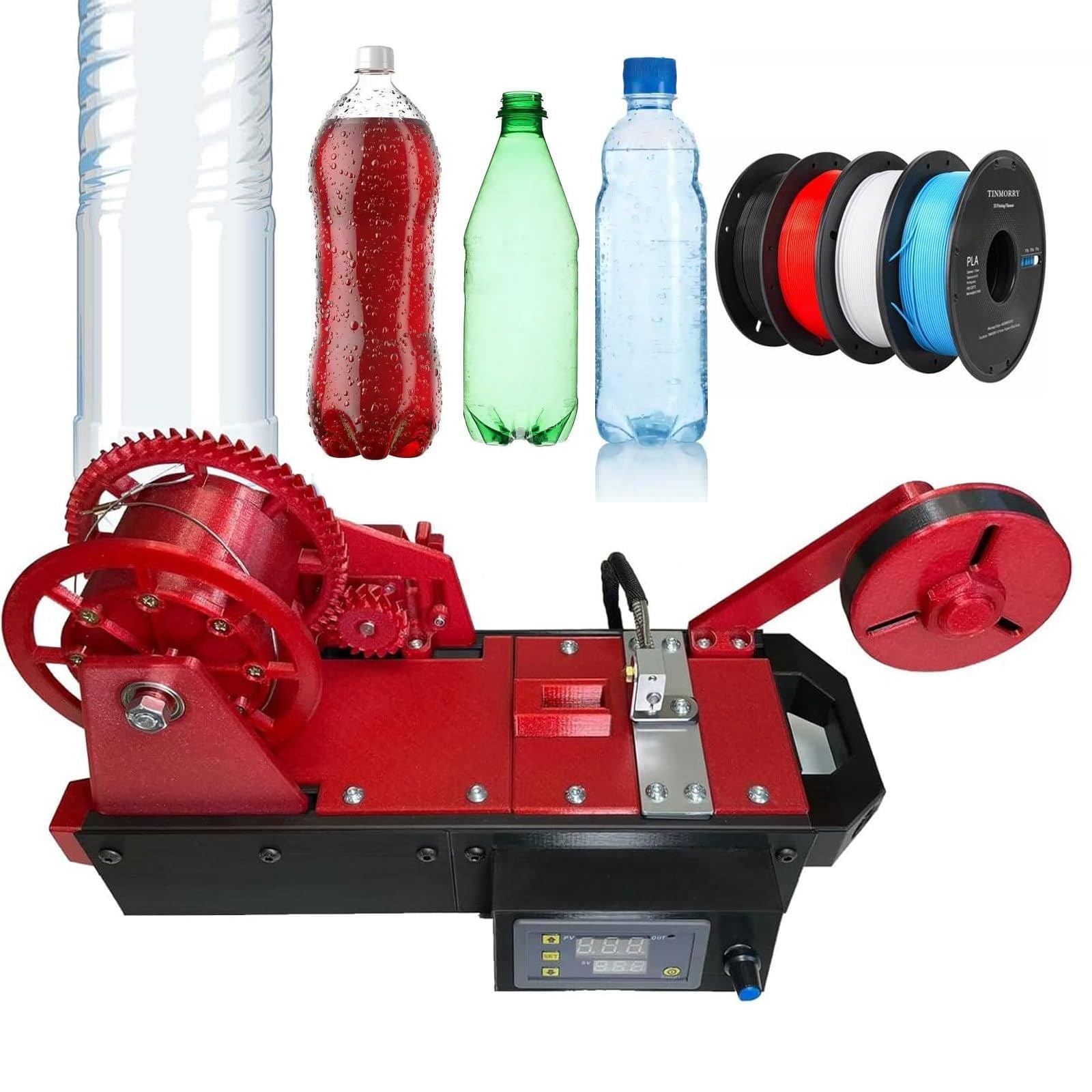 Maszyna do produkcji filamentów z recyklingowanego PET, ekstruder do drukarek 3D z butelek plastikowych, stacjonarny recykler z regulowaną temperaturą/prędkością do 300°C