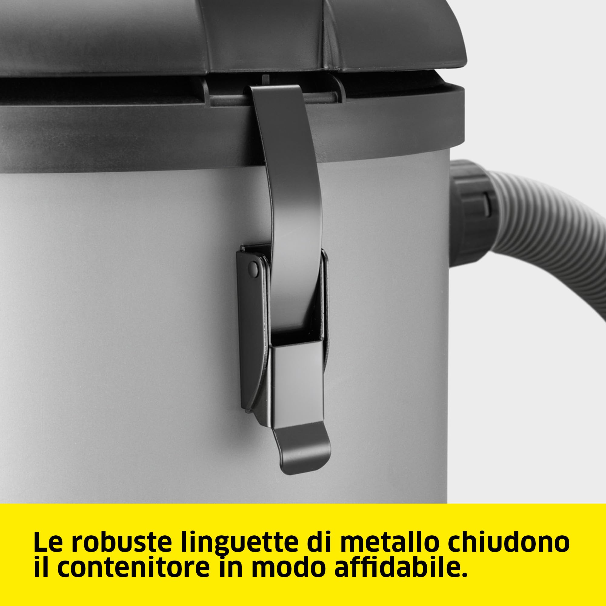 KÄRCHER aspiratore solidi-liquidi NT 48/1, potenza: max 1380 W, contenitore: 48 l, tubo di aspirazione: 2,5 m, curva, ugello pavimento bagnato/asciutto (360 mm), bocchetta fessure, tubo di scarico