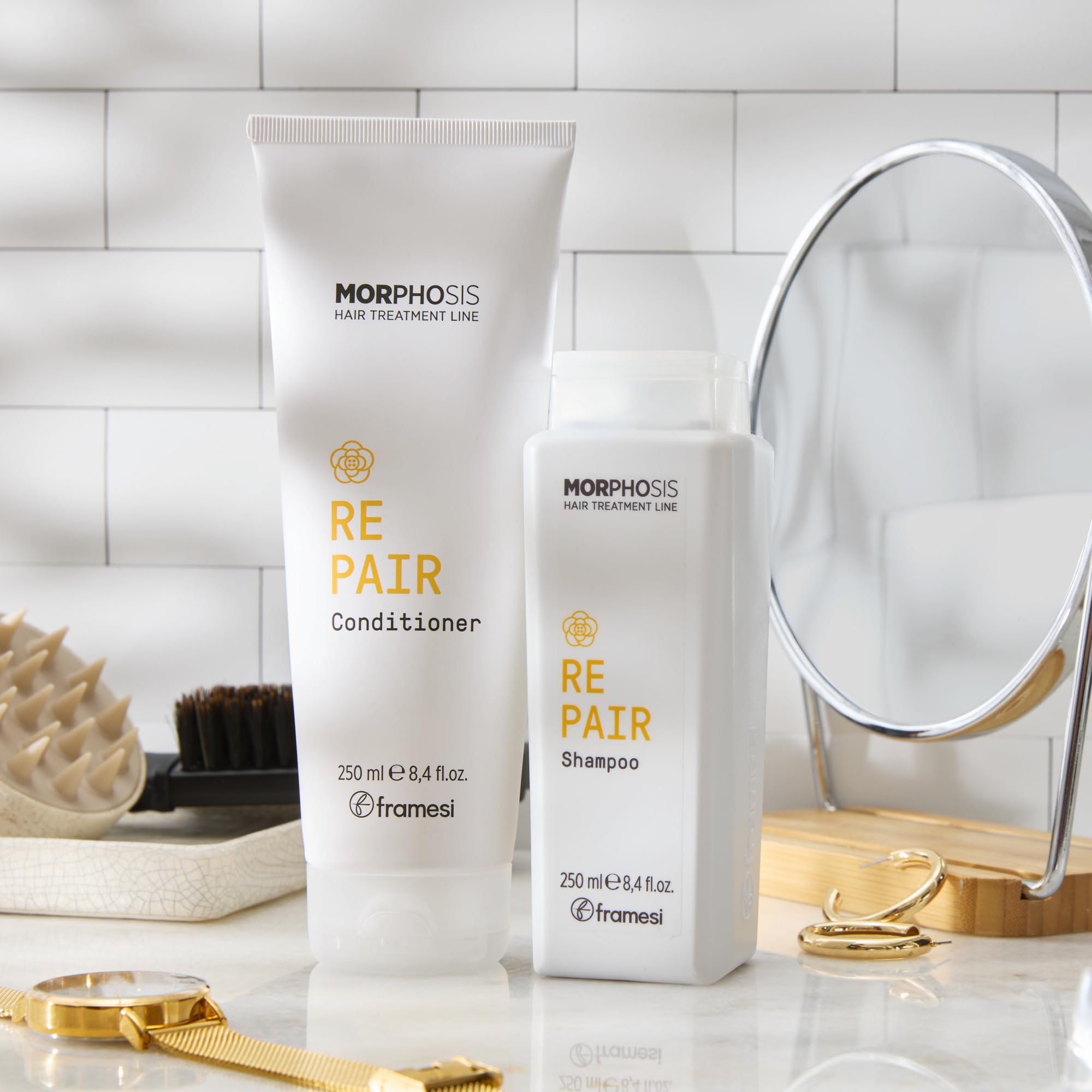 Framesi Morphosis Repair Conditioner, Moisturizes and Strengthens Hair, Natural Ingredients, Color Safe