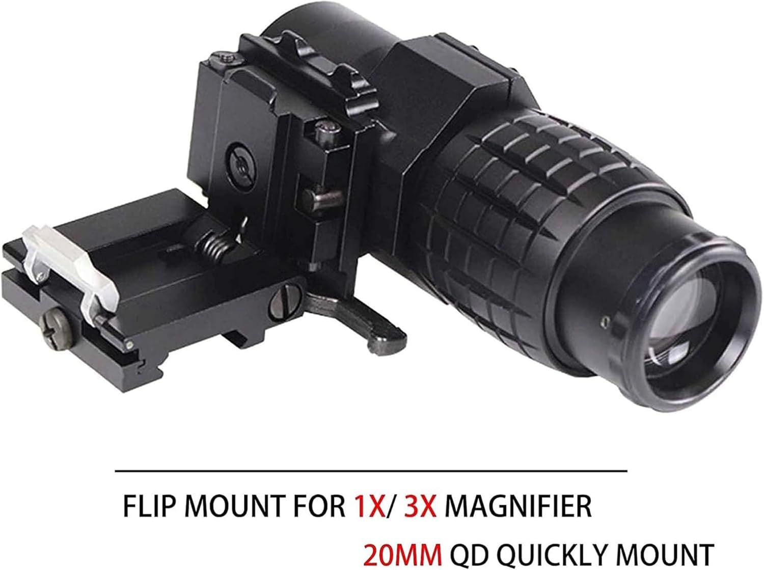 Red Dot Magnifier, 3X Magnifier Scope Flip to Side, for Airosft