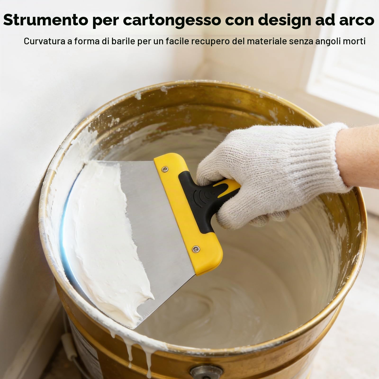 Set di spatole da 12 pezzi, in acciaio inox, 350-25 mm, con manico in plastica per cartongesso, intonacatura, rimozione della carta da parati con spatola in acciaio inox