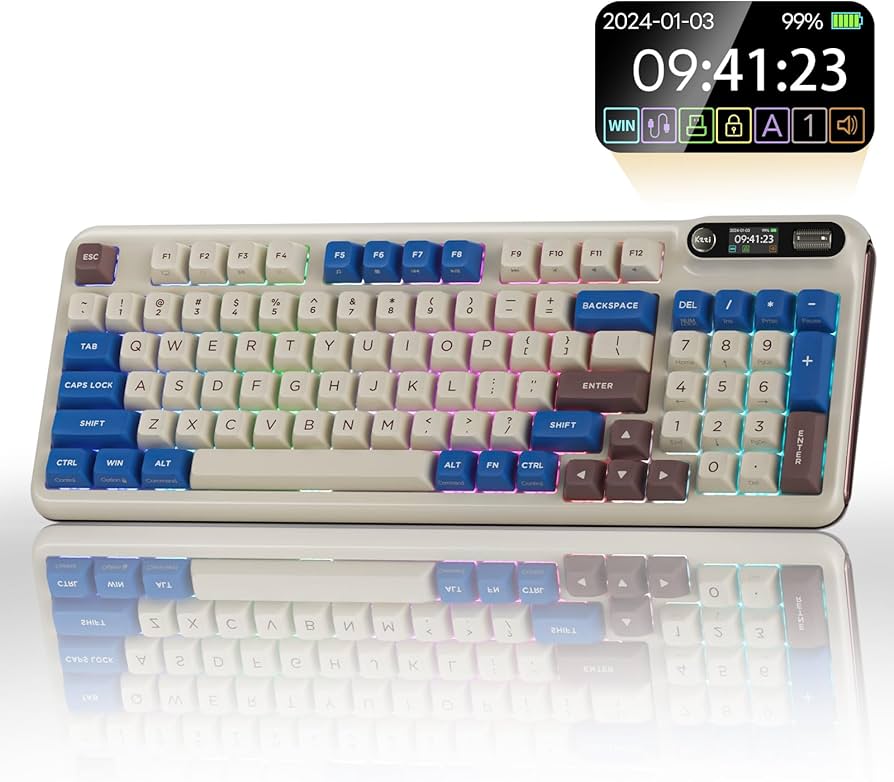 Amazon.com: KZZI Z98 Creamy Keyboard, Wireless Mechanical Keyboard