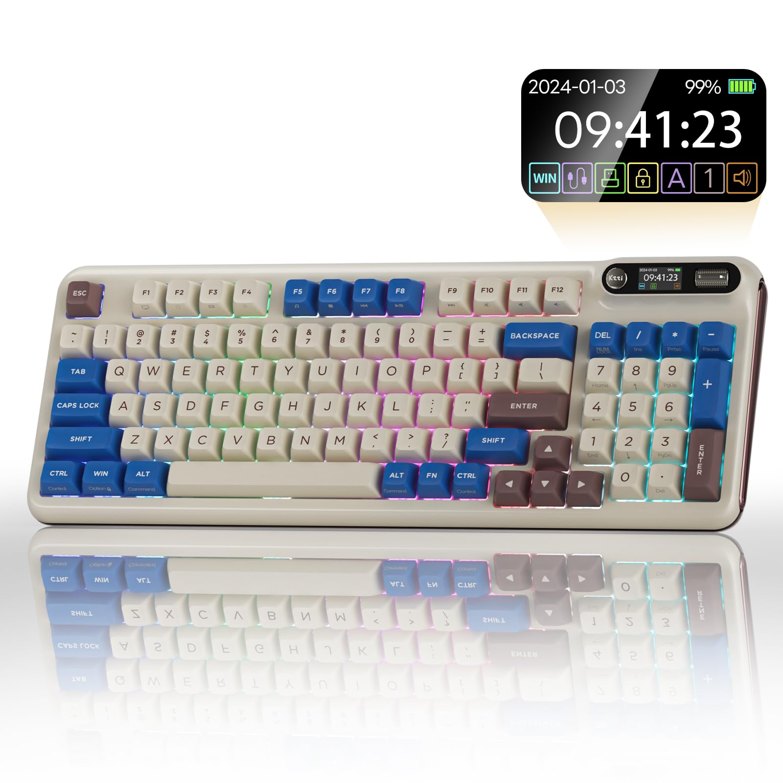 Amazon.com: KZZI Z98 Creamy Keyboard, Wireless Mechanical
