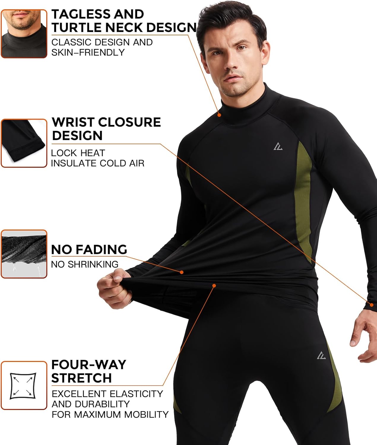 CL convallaria Thermal Underwear Long Johns Set Mens Winter Gift Hunting Gear Sport Base Layer Bottom Top - Image 2
