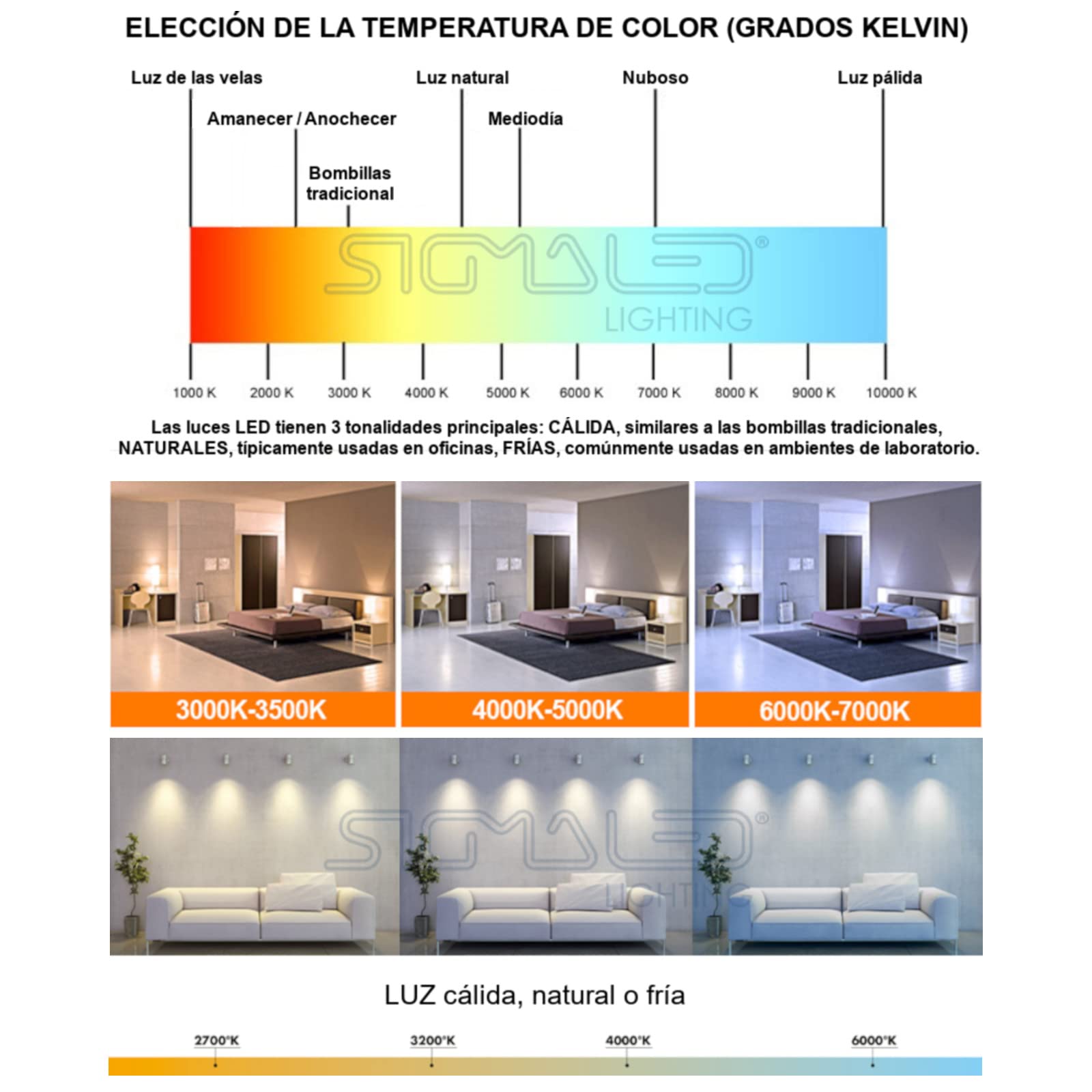 Sigmaled lighting, FOCO LED AR111 GU10 14W (=110W halógeno), 1000 lúmenes, Blanco cálido 3000K, 220V / 240V AC, Bombilla led AR111, Pack 5