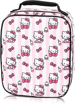 Hello Kitty Lunch Bag for Kids Bundle with Insulated Lunchbox + More | Soft Sanrio Lunch Box Plus Water Bottle, Stickers, More - Hello Kitty School Supplies for Kids Adults