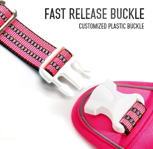 Miniatura 10 de DNALLRINO Arnés táctico para perros grandes, antitirones, arnés ajustable resistente con tarjeta de identificación, arnés reflectante para caminar