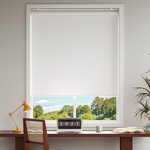 Miniatura 28 de Persianas Enrollables Inalámbricas Opacas para Ventanas que Oscurecen la Habitación con Sistema de Resorte, Protección UV, Persianas de Ventana y