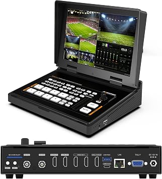 AVMATRIX 10.1" FHD Screen Multi Camera Mixer Switcher, 4 SDI/HDMI Inputs, 6 Audio, USB/SD-Card Record, LAN & USB Out for Professional Studio/Tel-Medical/Tel-Conference/Tel-Education livestream