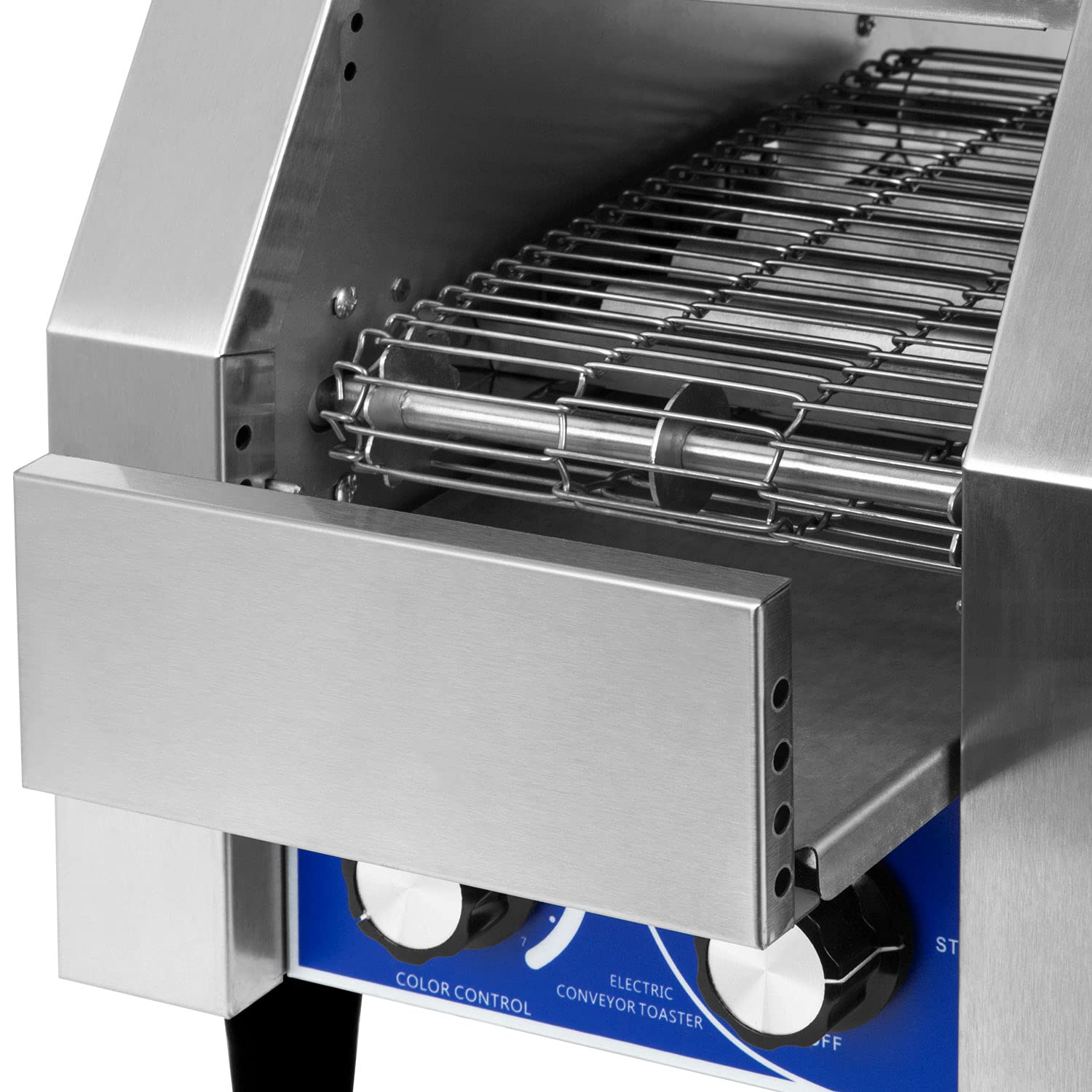 VERTES Tostapane Continuo con Nastro Trasportatore in Acciaio Inox (1340W, 230V, Gastro Profi per Toast e Panini per Hamburger, Scomparto Aggiuntivo, 2 Scomparti di Uscita, 7 Impostazioni di Velocità)