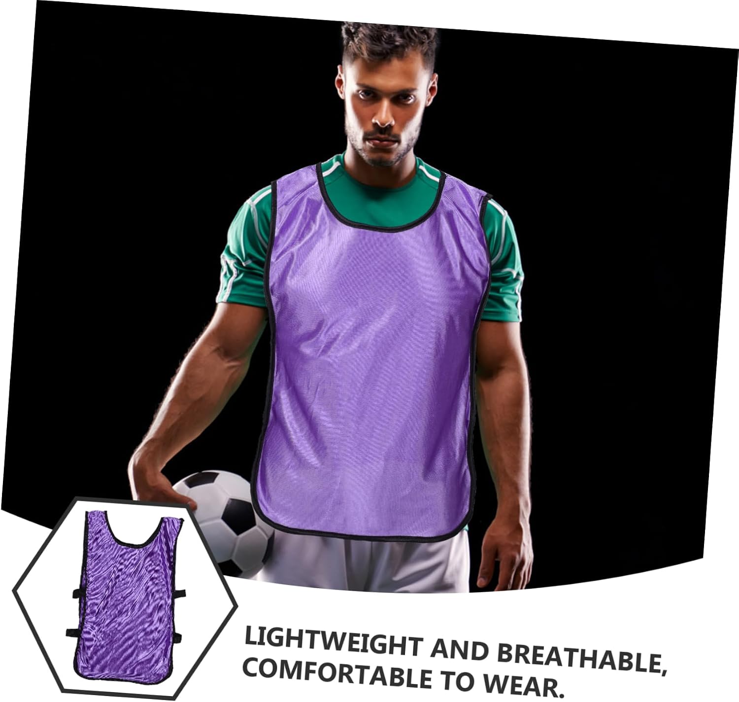 Hemoton 4pcs Adult Soccer Pinnies Mesh Vests for Football Practice Breathable Training Jerseys with Moisture Wicking Lightweight Team Vests for Basketball and Outdoor Sports Purple
