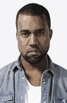 Kanye West Illustration - Rapper Musician Rap Hip Hop Yeezy Pop Art Home Decor Poster Print 11x17 inches