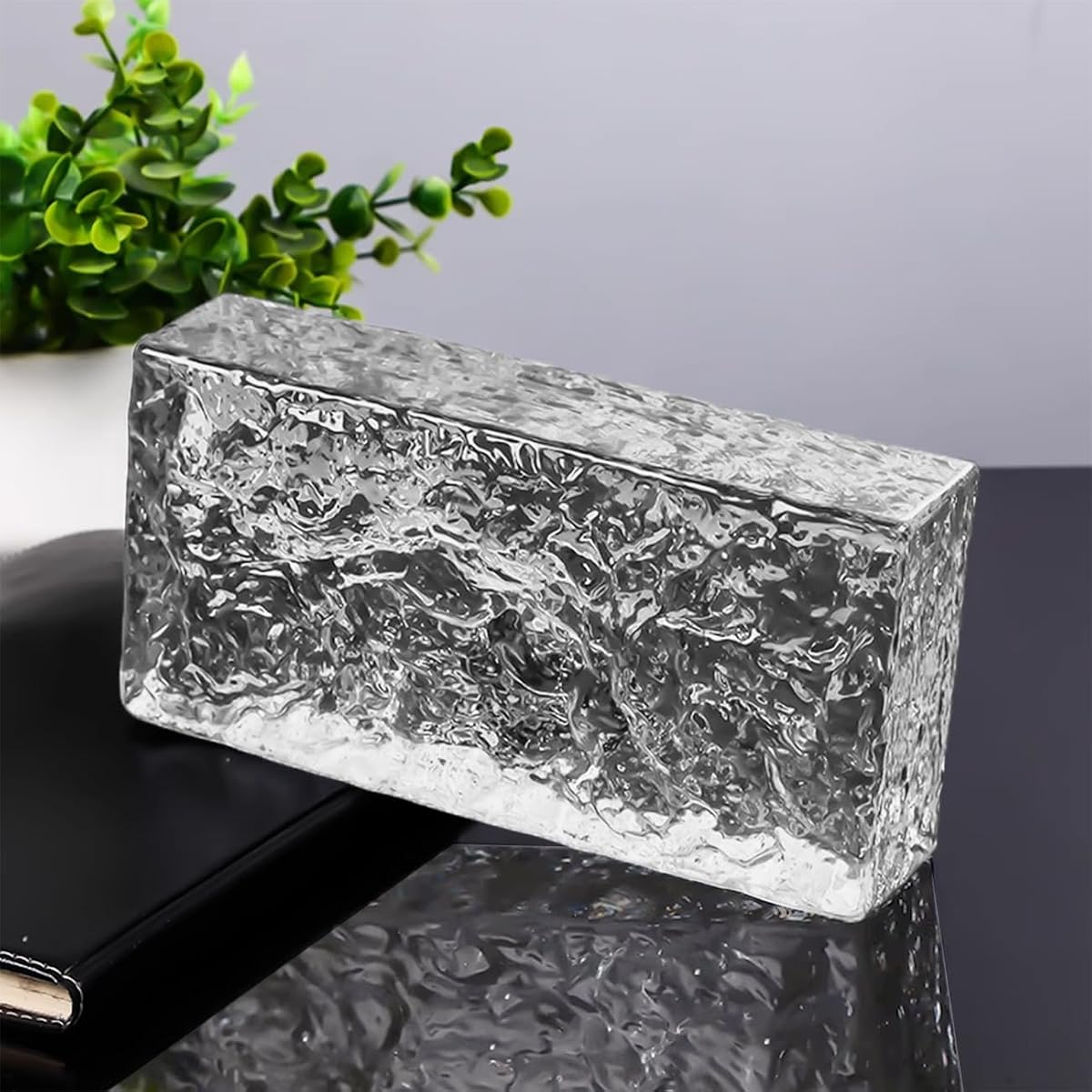 Yutianli Bloques de vidrio transparente Decoración de pared Ladrillos de vidrio rectangulares sólidos con textura de cristal de hielo utilizados como paredes divisorias Pared decorativa