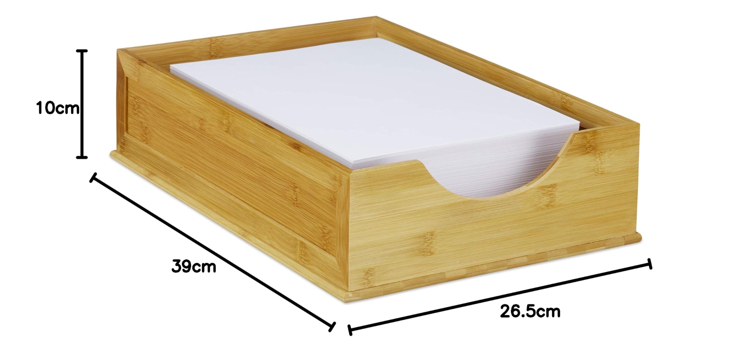 Relaxdays Dokumentenablage Bambus, stapelbar, DIN A4 Papier, Büro Organizer, Schreibtisch, HBT: 10 x 26,5 x 39 cm, Natur (Packung mit 3)