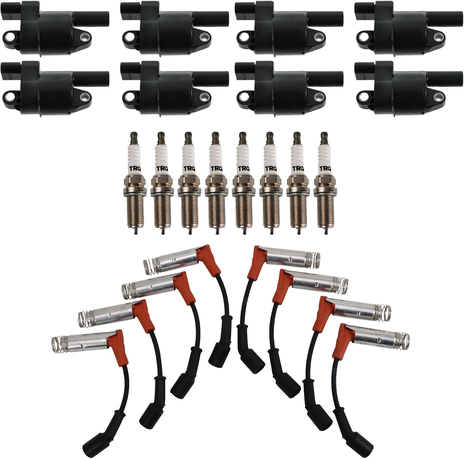 TRQ Ignition Coil and Spark Plug Kit 17 Piece Iridium Spark Plugs Compatible with 2005 GMC Envoy 2005 Pontiac Grand Prix 2005 GTO