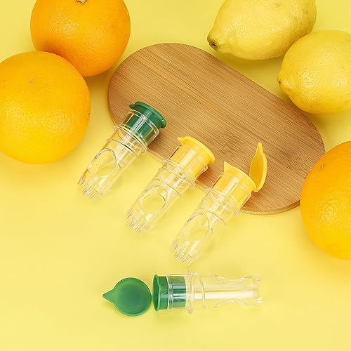 Miniatura 5 de 4 exprimidores de limón, exprimidor manual con tapa de rosca con filtro integrado, prensa de cítricos naranja, lima exprimible para cócteles,